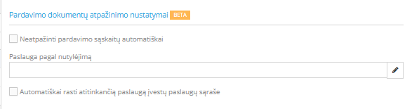 Invoice recognition settings window in the system